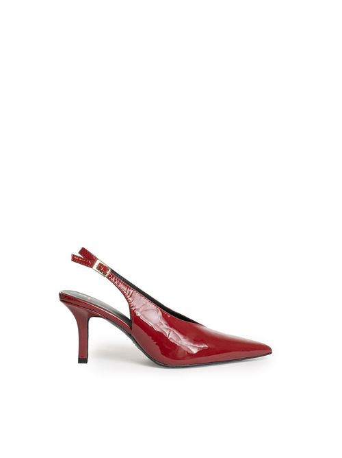 Slingback in pelle con tacco Glossy Red Patrizia Pepe | 8Z0107 L125R398